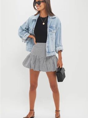 Tuckernuck Black Gingham Seersucker Ines Bubble Skirt